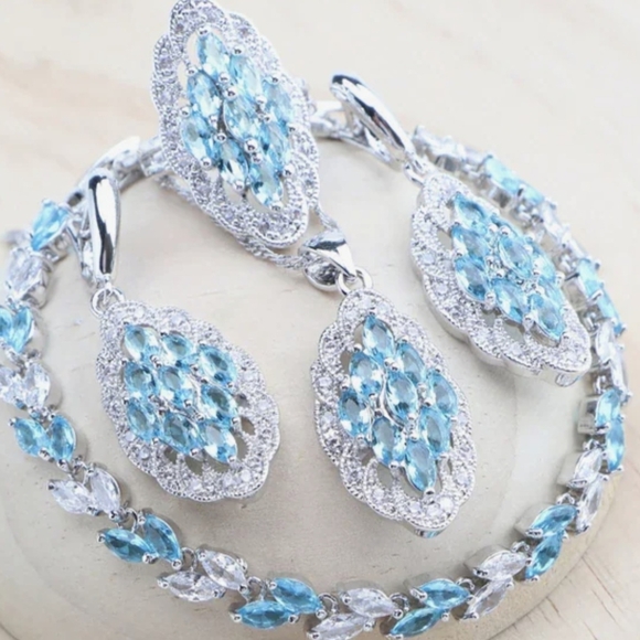 Sterling Silver Wedding Jewelry Set forWomen,Bridal,925STAMPED,any Occasion Gift - Picture 6 of 6